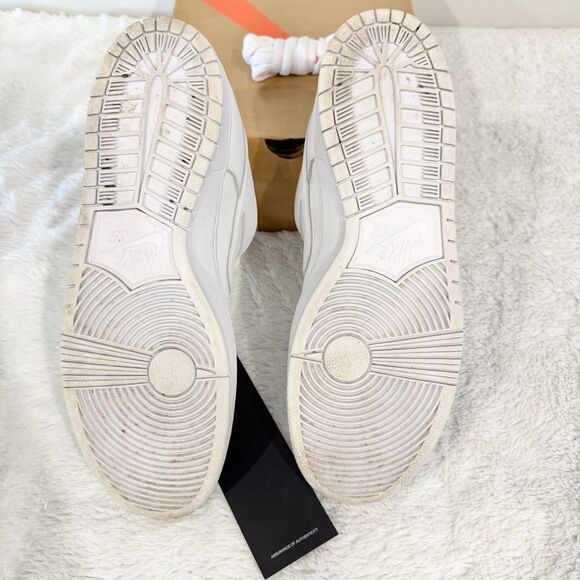 Nike SB Dunk Low Pro "Triple White" - Rare Orange Label Sneakers 14M FJ1674-100 - Picture 7 of 9